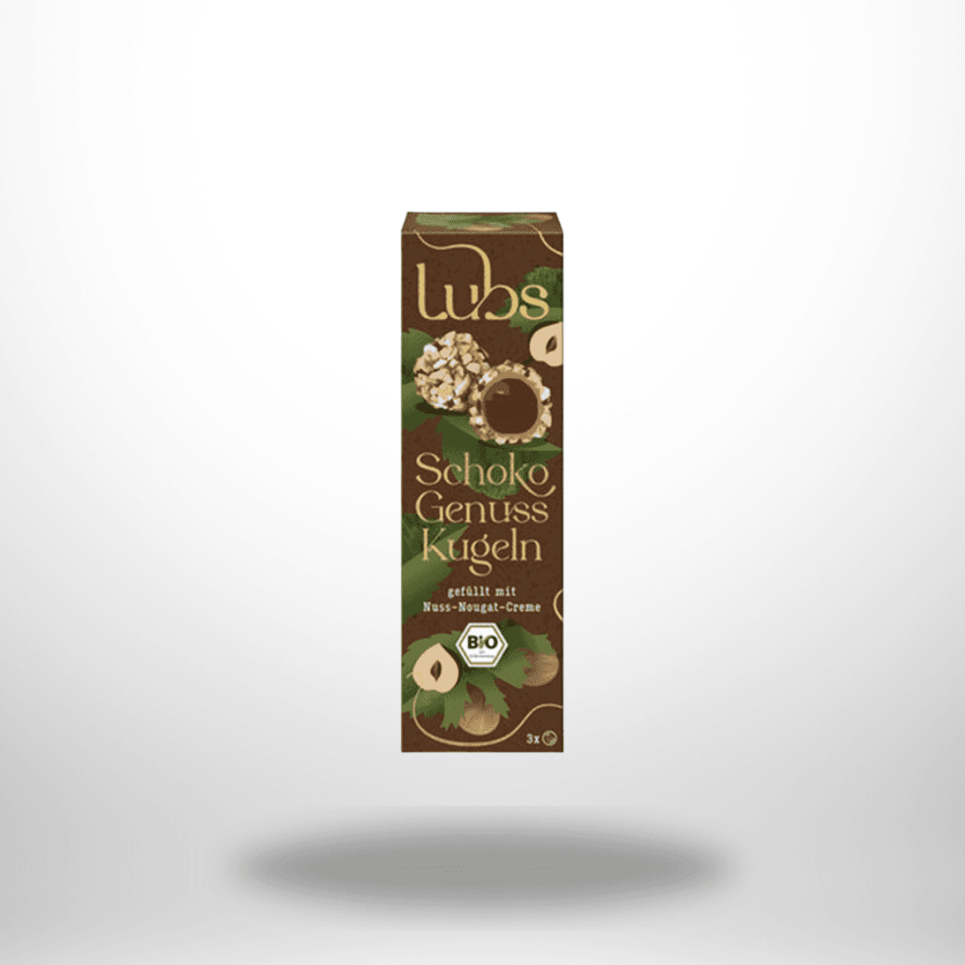 Lubs Schoko Genuss Kugeln mit Nuss-Nougat-Creme Bio 44g – Bild 1