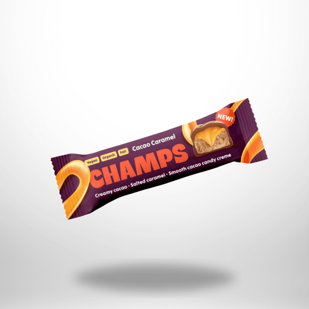 CHAMPS Kakao Karamell Riegel Bio 43g