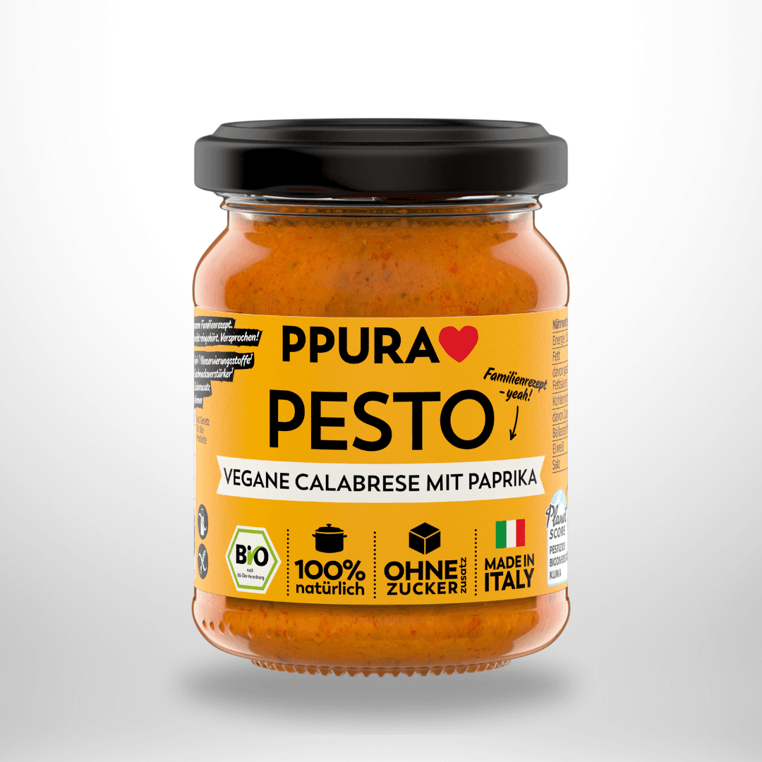 PPURA Bio Pesto Vegane Calabrese mit Paprika 120g