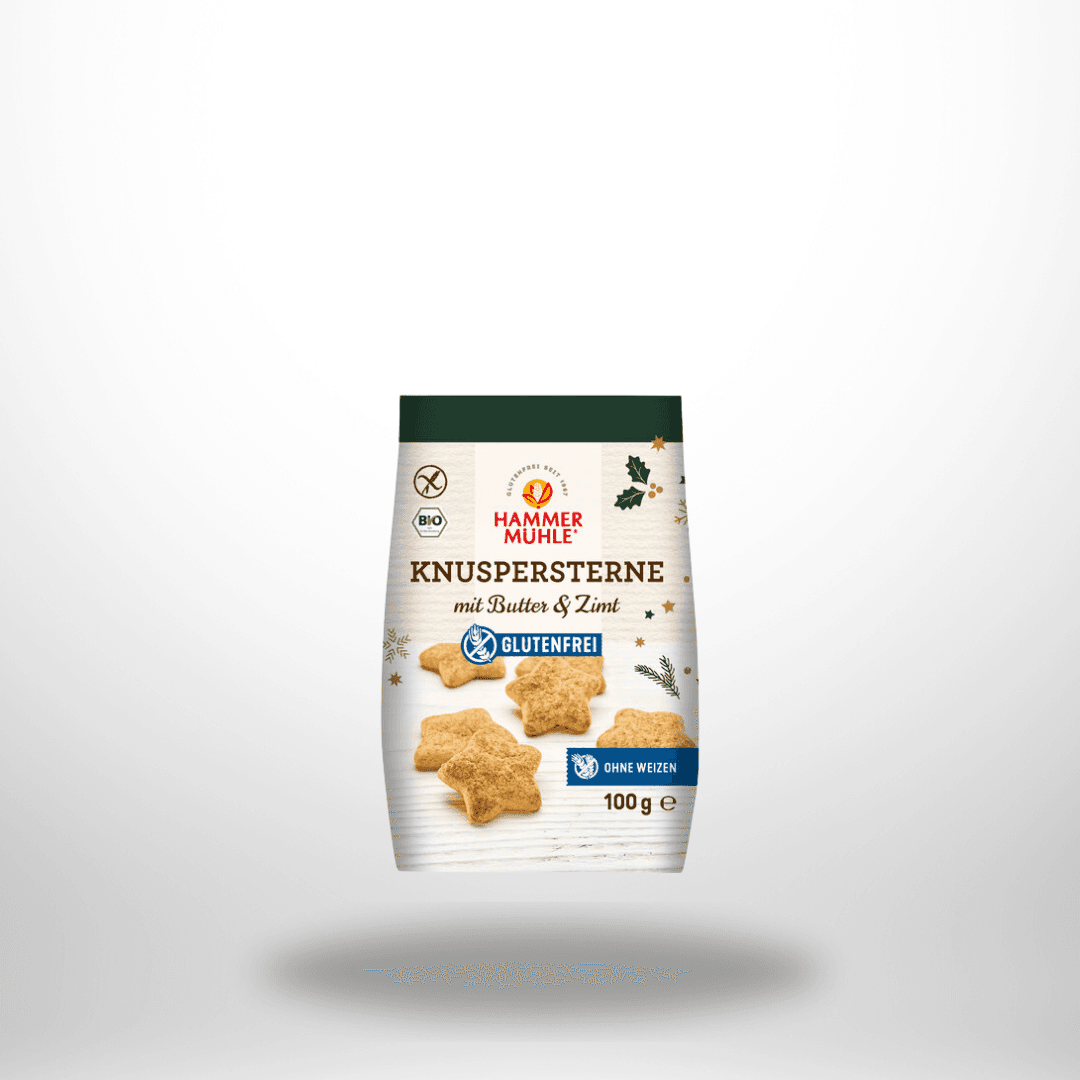 Hammermühle Bio Knuspersterne mit Butter und Zimt 100g