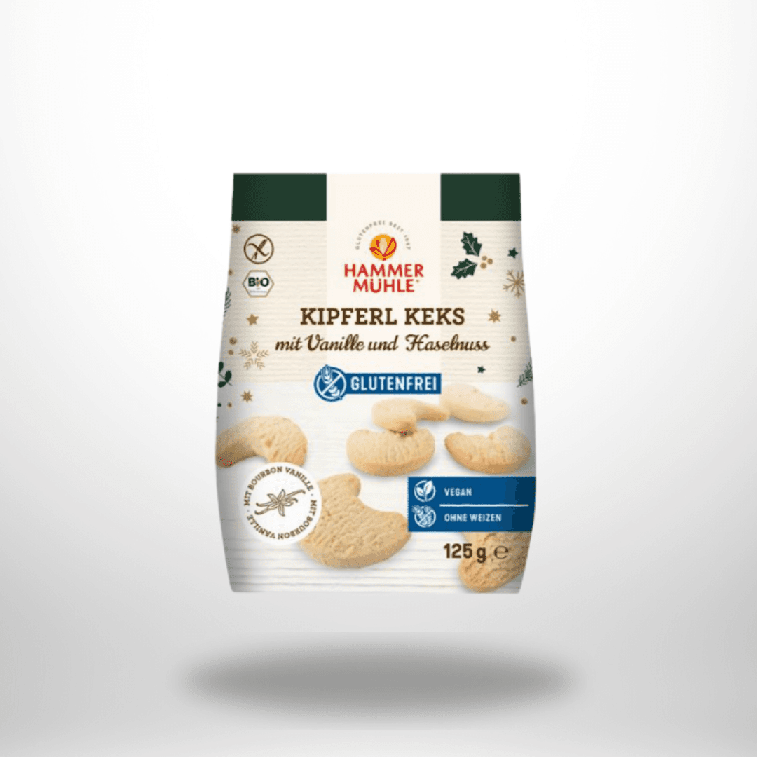 Hammermühle Kipferlkekse Vanille & Haselnuss Bio 125g