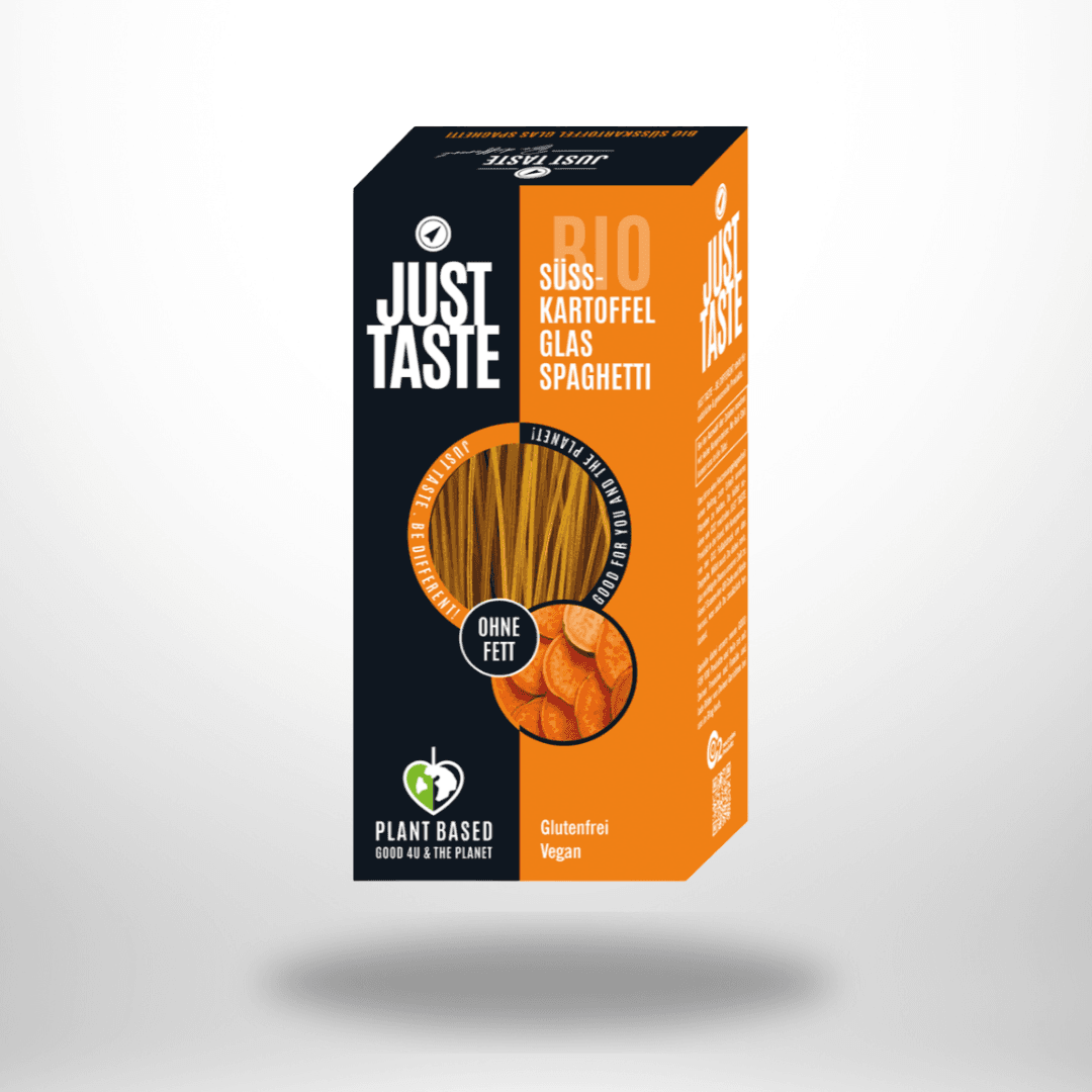 Just Taste Süßkartoffel Glas Spaghetti Bio 250g – Bild 1