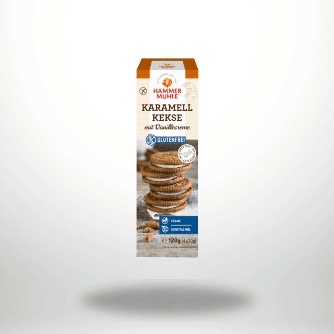 Hammermühle Karamell Kekse mit Vanillecreme 120g