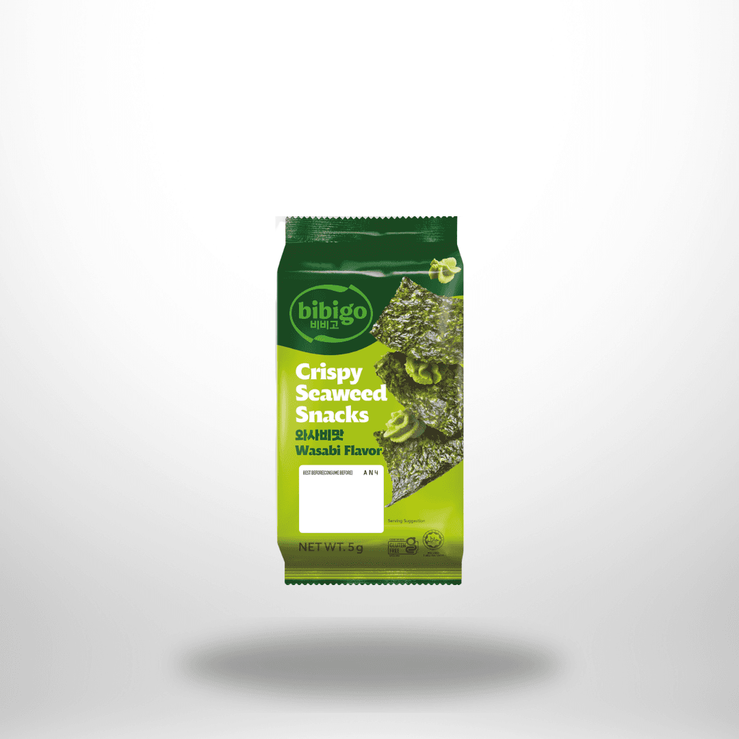 BIBIGO Seetang Snack mit Wasabi 15g – Bild 1