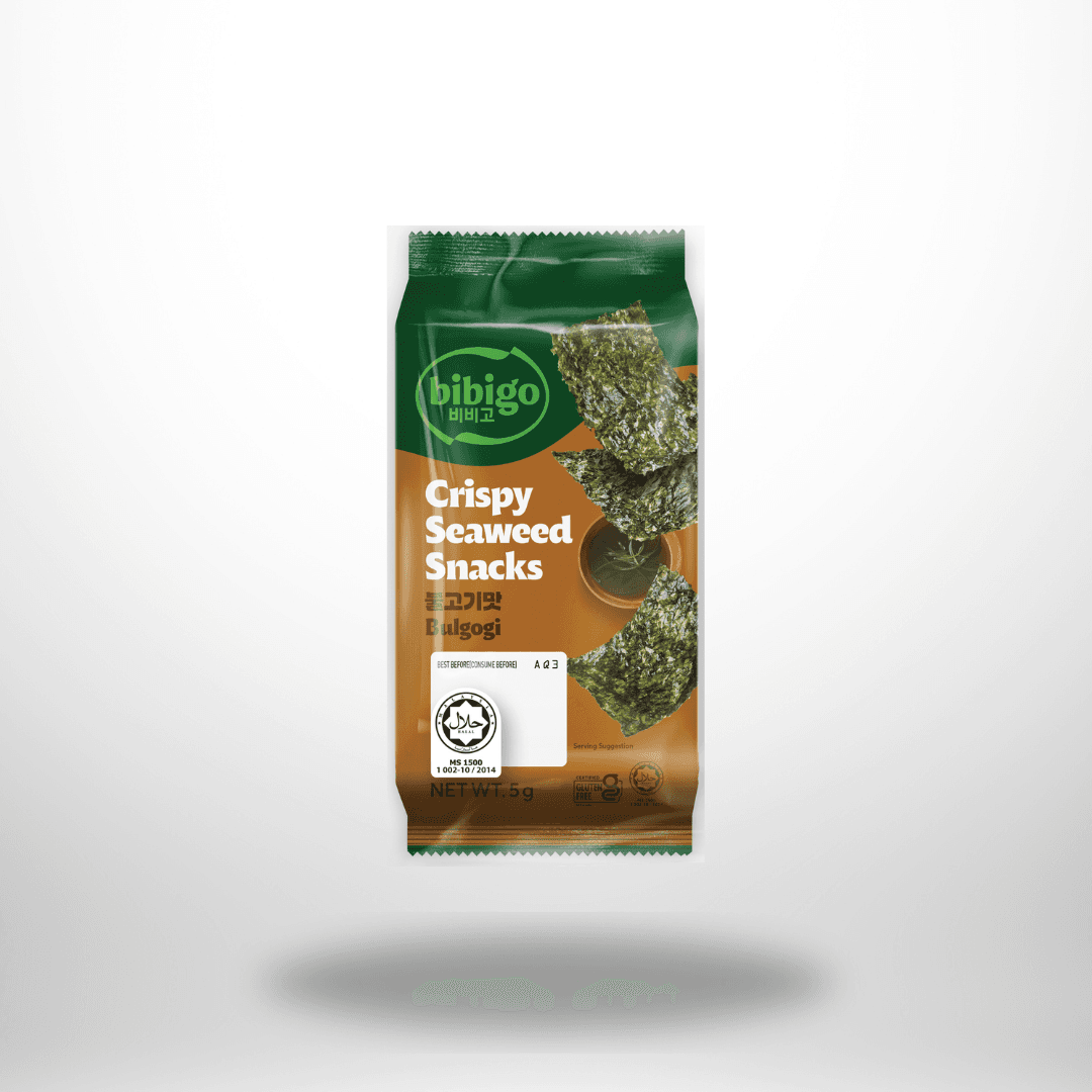 BIBIGO Seetang Snack mit koreanischem BBQ-Geschmack 15g – Bild 1