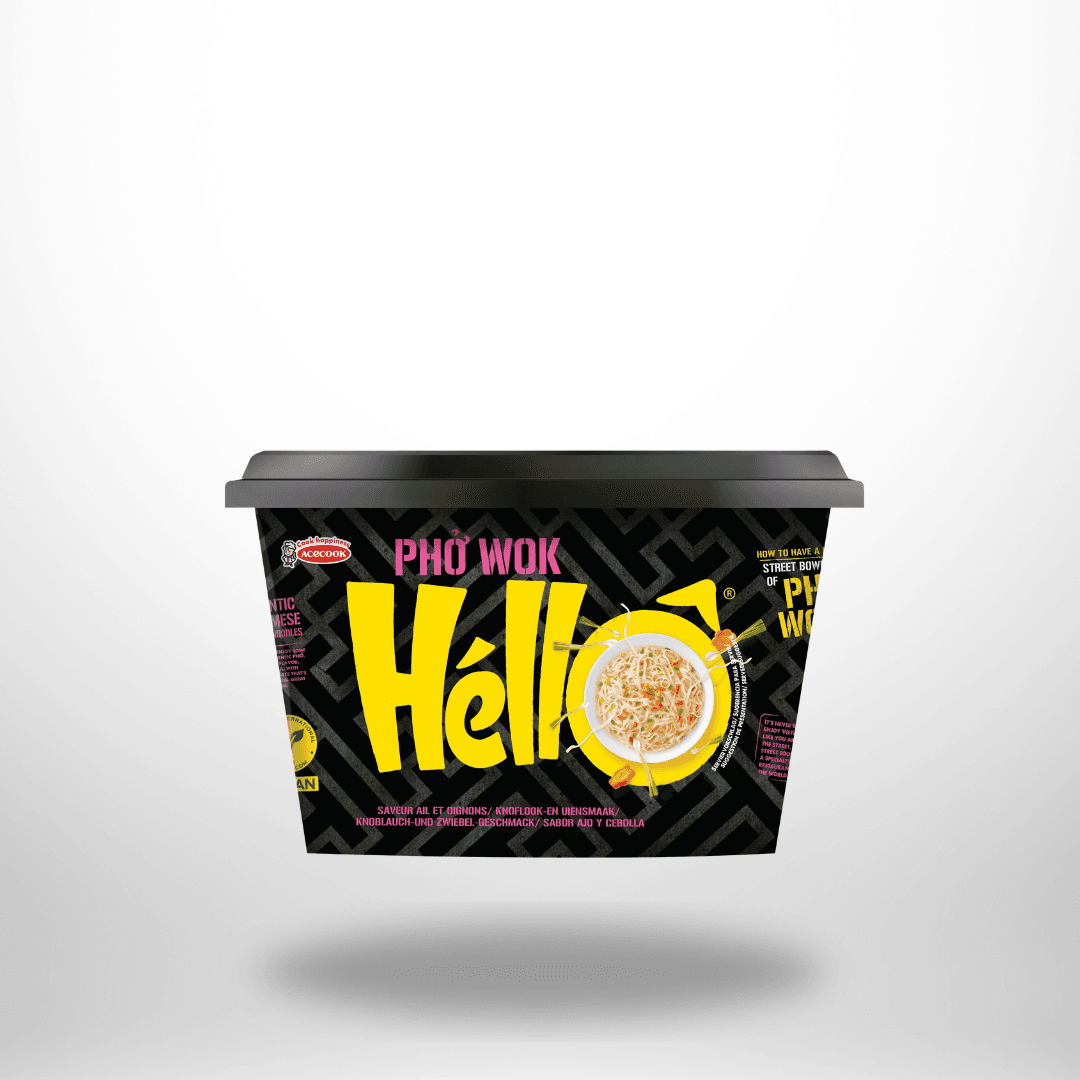 HELLO PHO WOK Instantreisnudeln Knoblauch & Zwiebel 76g