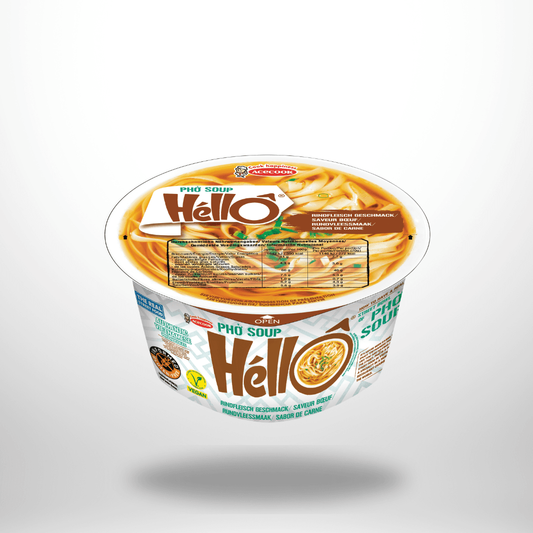 HELLO PHO Instant Reisnudelsuppe Rind 70g – Bild 1