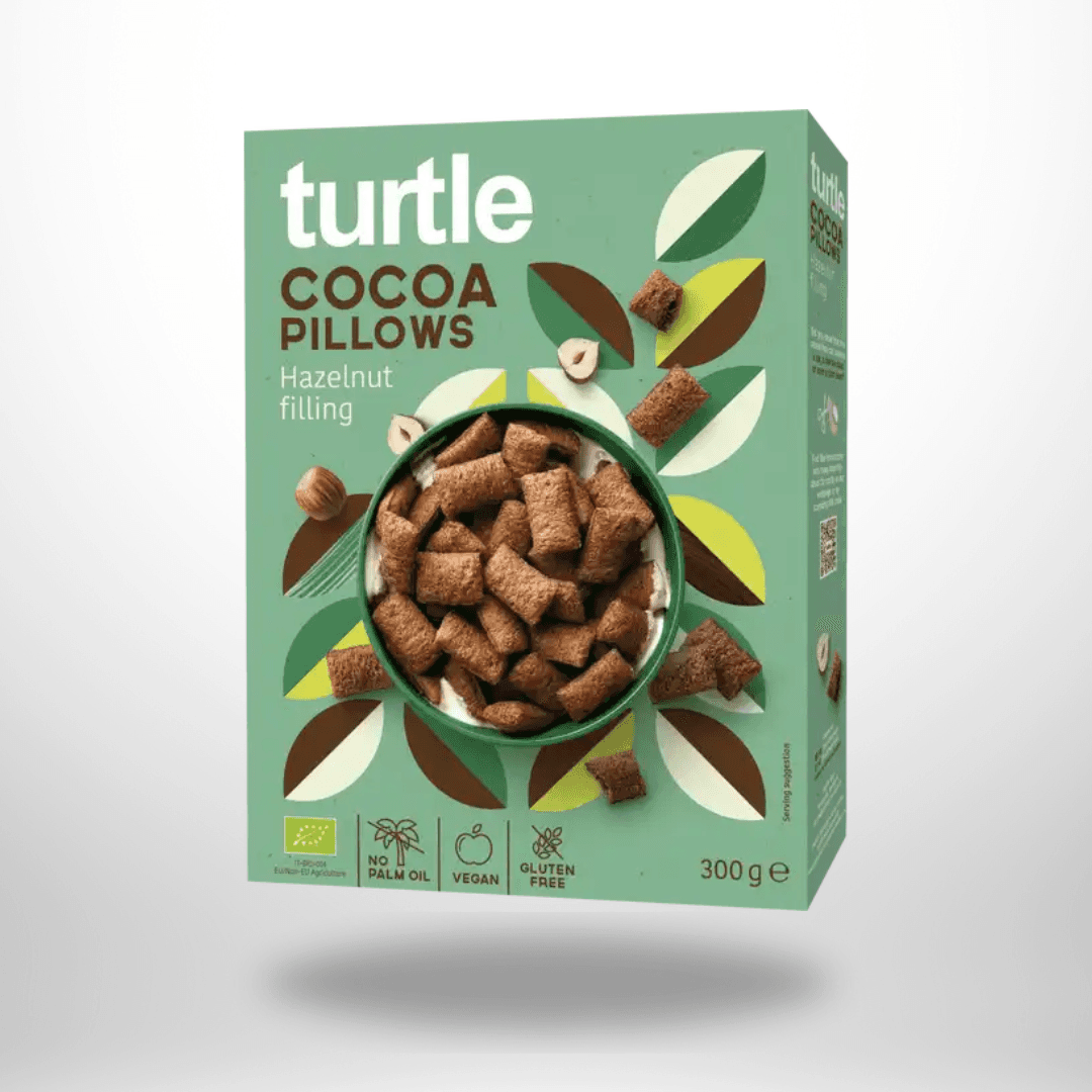 Turtle Cocoa Pillows Schokokissen mit Haselnussfüllung Bio 300g