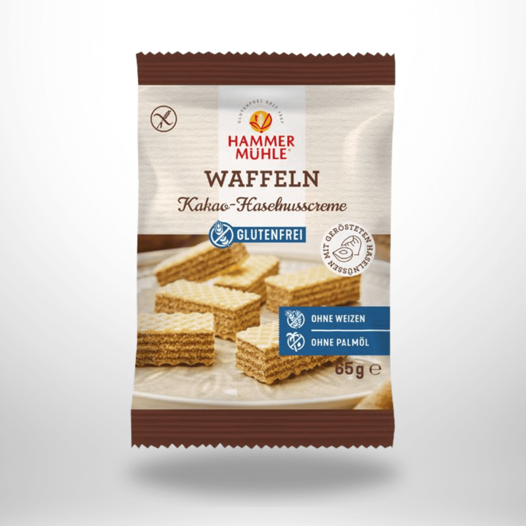 Hammermühle Waffeln mit Kakao-Haselnusscreme 65g