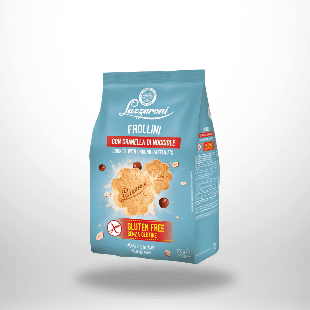 Lazzaroni Frollini Senza Glutine Granella di Nocciole Kekse 200g – Bild 1