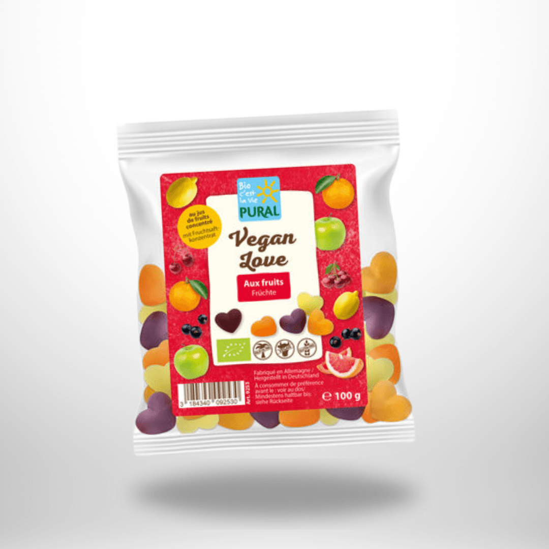 Pural Vegan Love Fruchtgummi ohne Gelatine Bio 100g