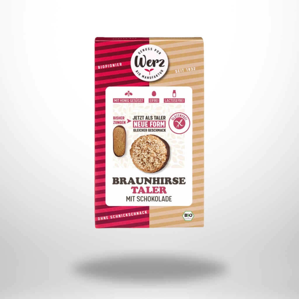 Werz Braunhirse Taler mit Schokolade