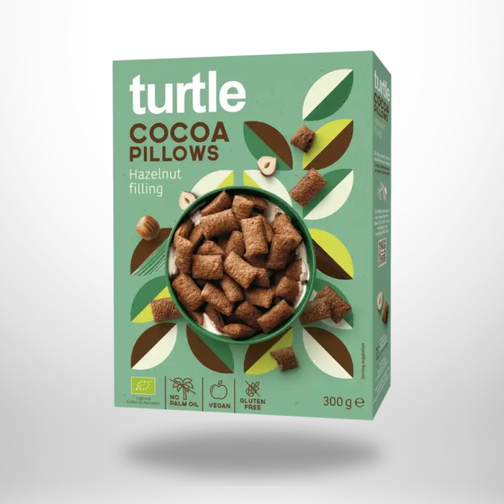 Turtle Cocoa Pillows Schokokissen mit Haselnussfüllung Bio
