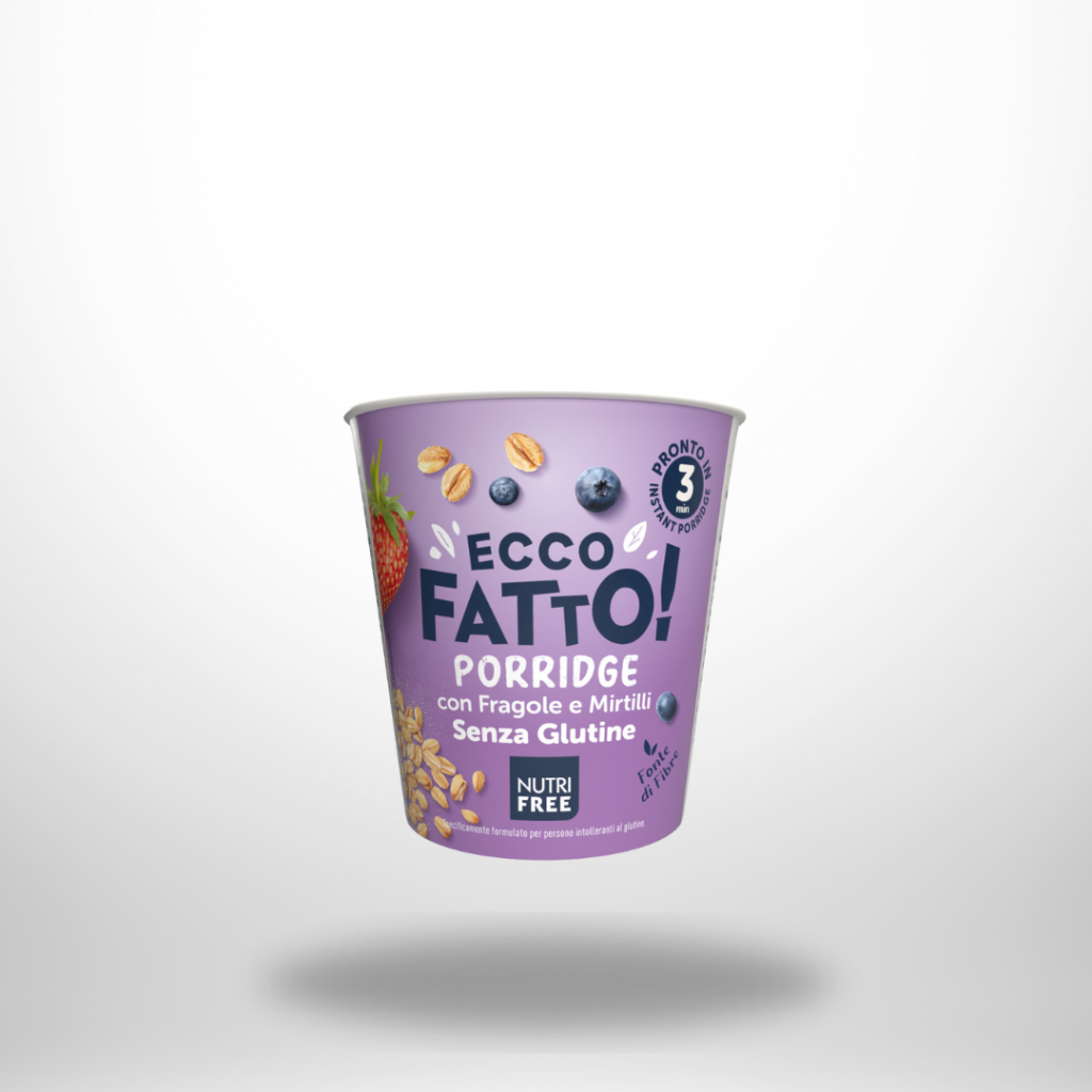 Nutrifree Porridge mit Erdbeeren & Heidelbeeren 50 g – glutenfreies Instant-Frühstück