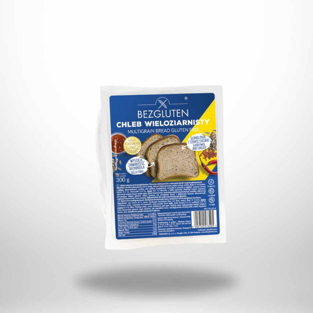Bezgluten Mehrkornbrot 300 g – glutenfreies, ballaststoffreiches Brot mit Samen