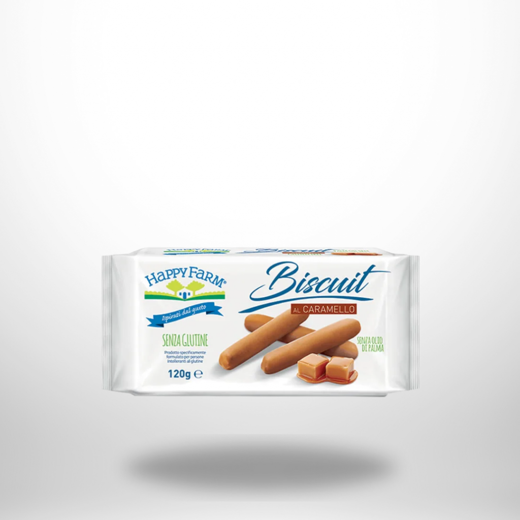 Happy Farm Biscuit al Caramello – glutenfreie Kekse mit Karamellschokolade, 120 g