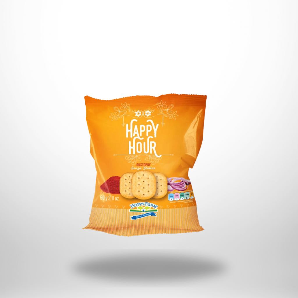 Happy Farm Happy Hour Gusto Più – glutenfreie Cracker mit Paprika, 60 g
