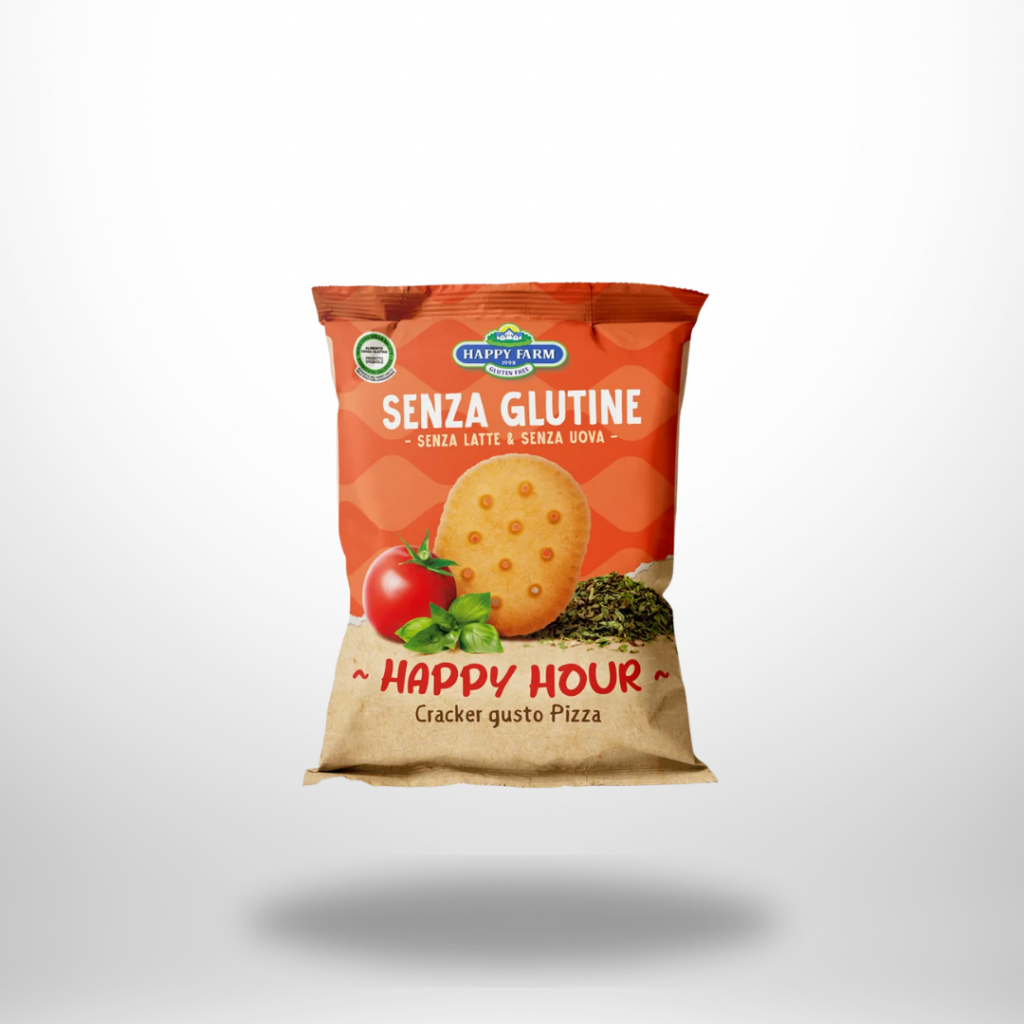 Happy Farm Happy Crackers Gusto Pizza – glutenfreie Cracker mit Pizza-Geschmack, 60 g