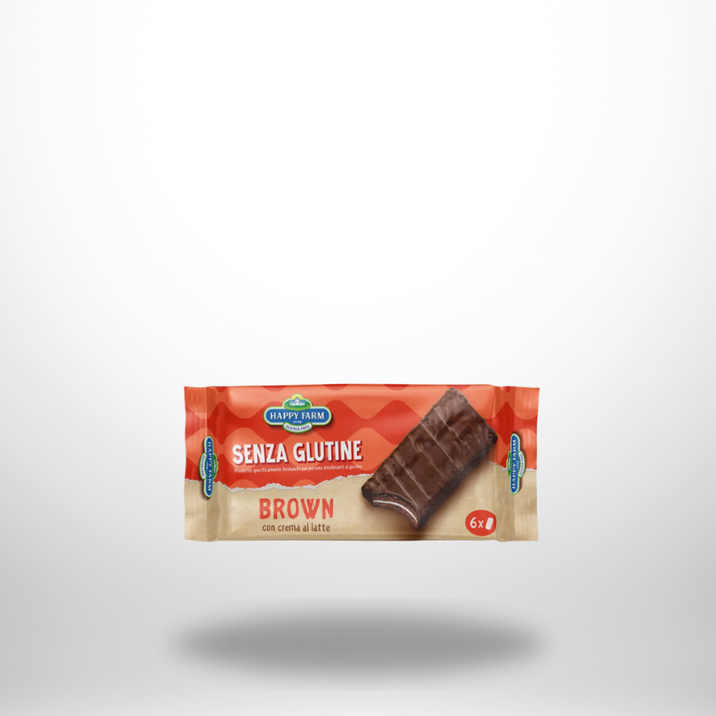 Happy Farm Brown – glutenfreier Schokokuchen mit Milchcreme, 270 g (6x45 g)