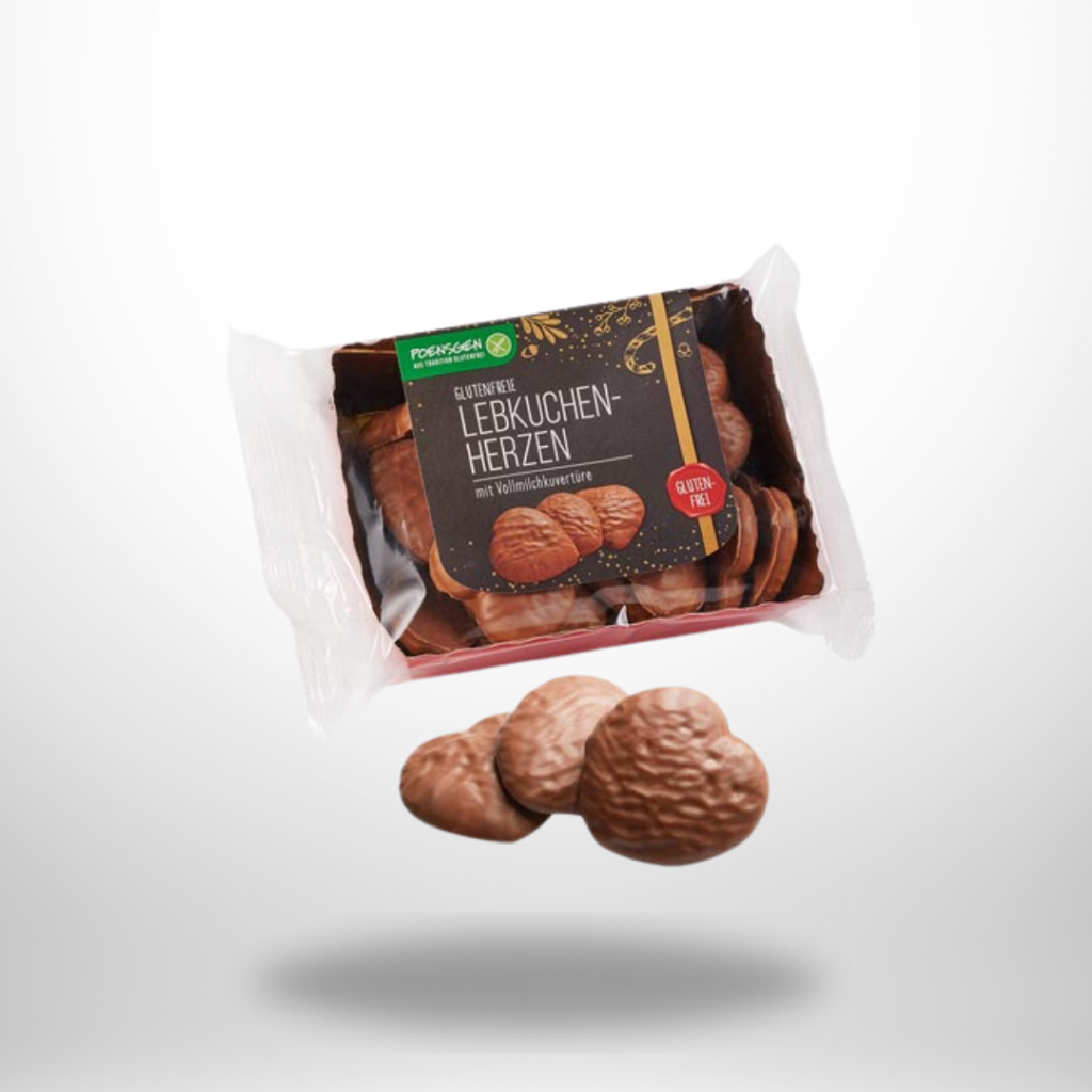 Poensgen Lebkuchenherzen mit Vollmilchkuvertüre überzogen