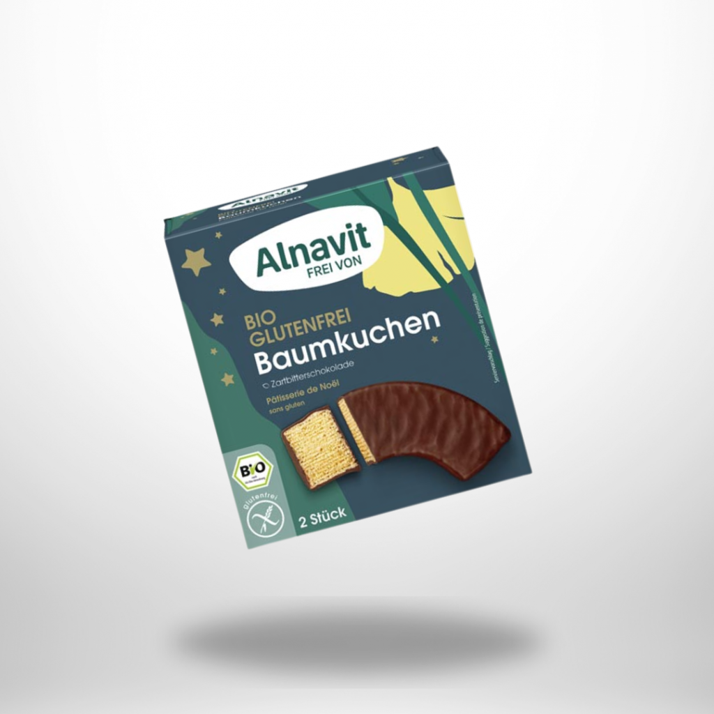 Alnavit Bio Baumkuchen – glutenfreier Baumkuchen mit Zartbitterschokolade, 100 g