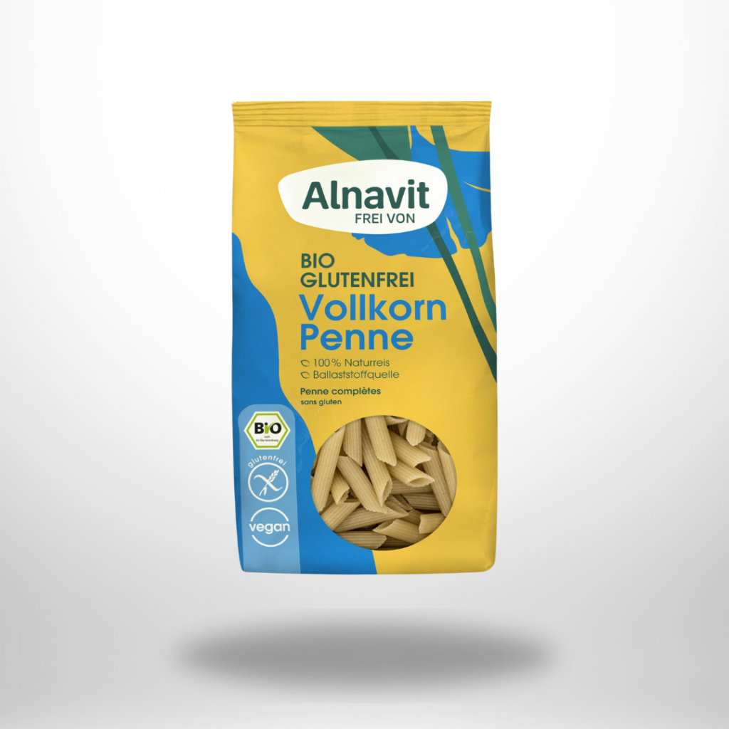 Alnavit Bio Vollkorn Penne glutenfrei – Bio-Pasta aus Vollkornreis