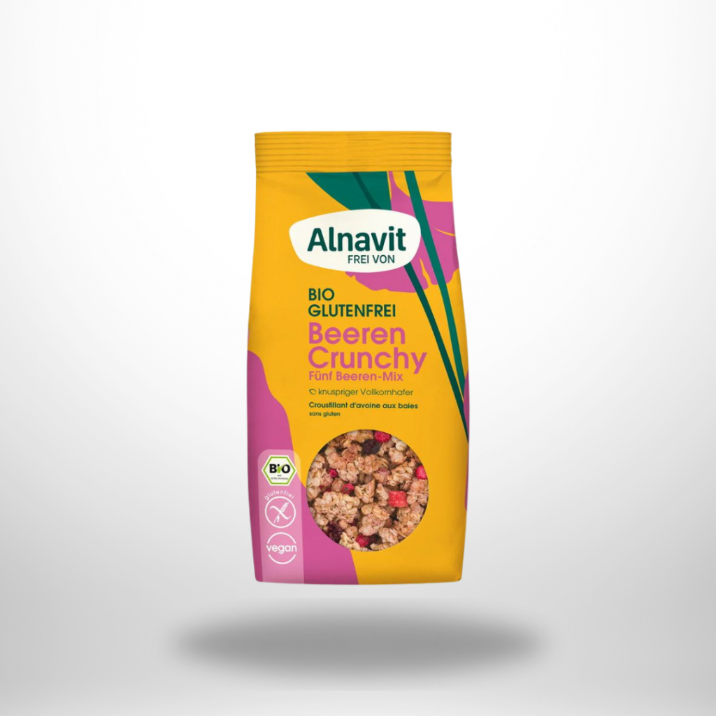 Alnavit Bio Beeren Crunchy glutenfrei – knuspriges Hafermüsli mit Beeren