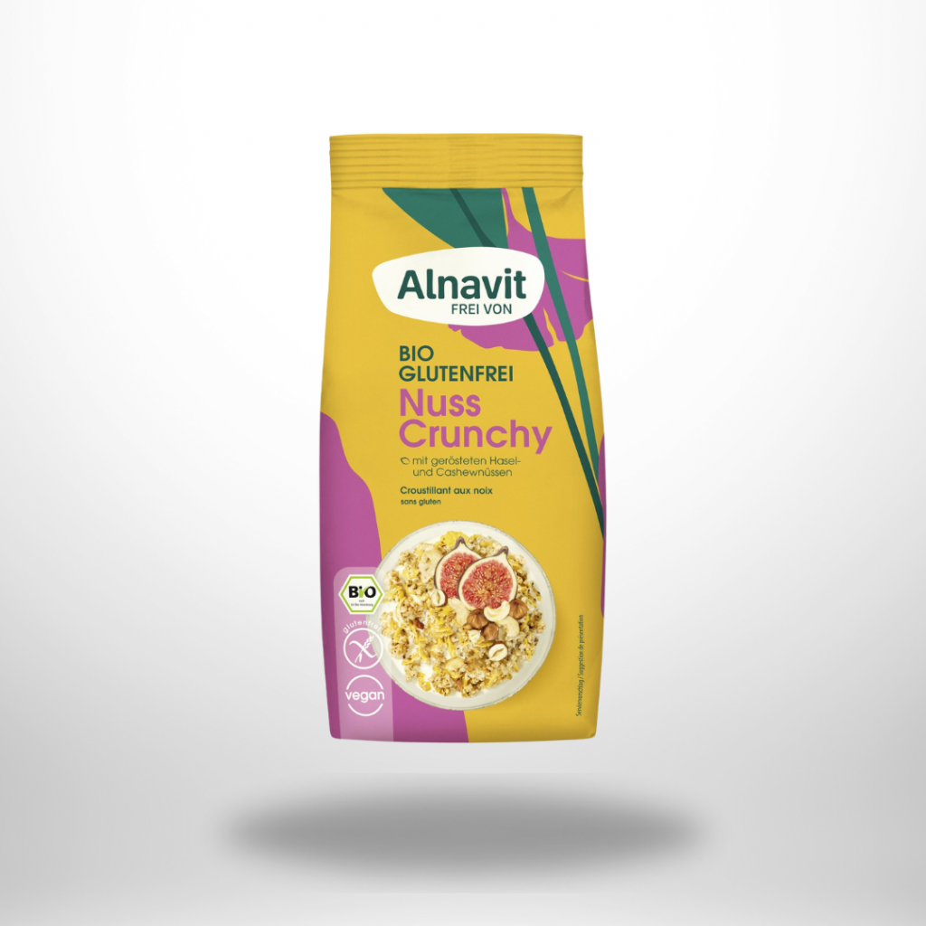 Alnavit Bio Nuss Crunchy glutenfrei – knuspriges Hafermüsli mit Nüssen