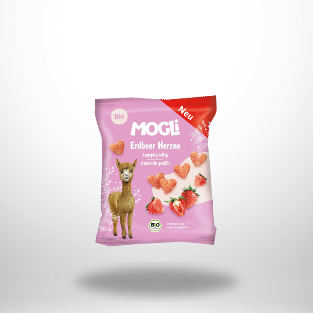 Mogli Bio Kakao Erdbeer Herzen glutenfrei 30 g