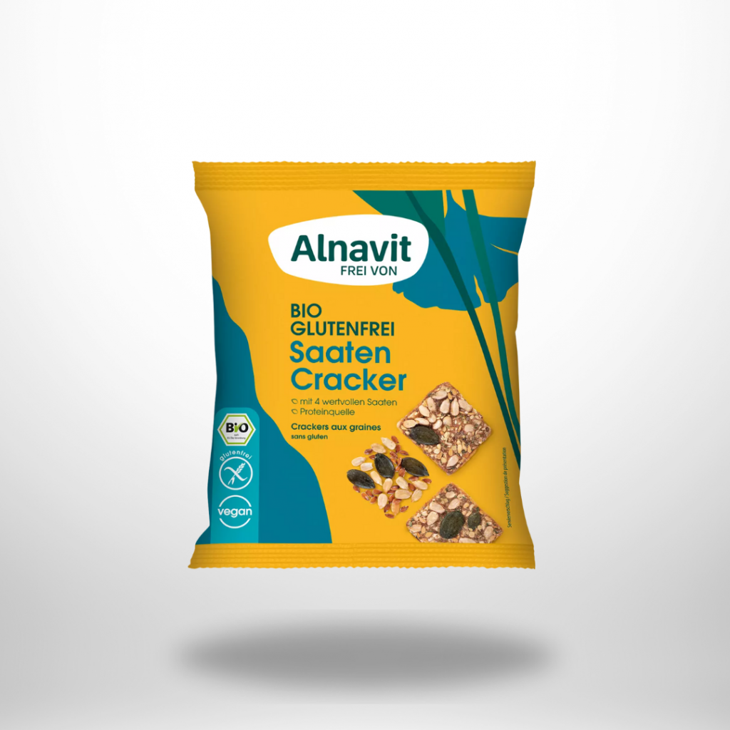 Alnavit Bio Saaten Cracker – glutenfreie vegane Cracker mit Saaten